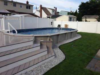 above ground pool landscaping yard